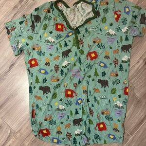 Little Sleepies Green Camping Shirt
